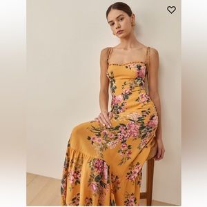 Reformation Yellow Floral Dress